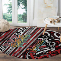 Maori Language Week Round Carpet Ake Ake Ake Tribal Patterns DT05 - Polynesian Pride