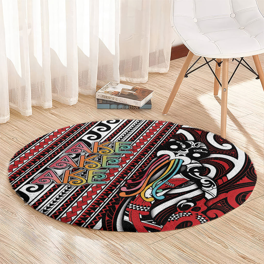 Maori Language Week Round Carpet Ake Ake Ake Tribal Patterns DT05 - Polynesian Pride