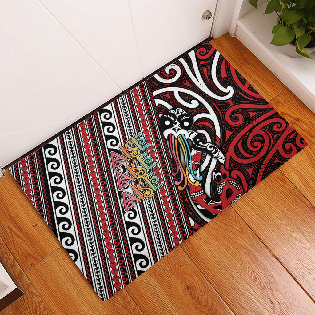 Maori Language Week Rubber Doormat Ake Ake Ake Tribal Patterns DT05 - Polynesian Pride