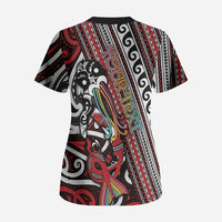 Personalised Maori Language Week Scrub Top Ake Ake Ake Tribal Patterns DT05 - Polynesian Pride