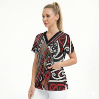 Personalised Maori Language Week Scrub Top Ake Ake Ake Tribal Patterns DT05 - Polynesian Pride