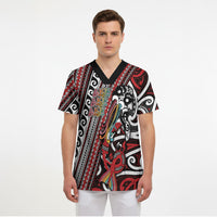 Personalised Maori Language Week Scrub Top Ake Ake Ake Tribal Patterns DT05 - Polynesian Pride