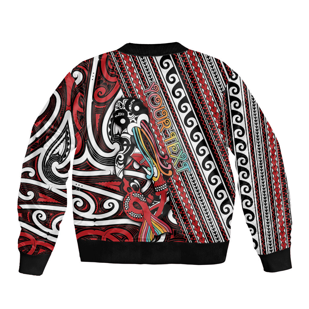 Personalised Maori Language Week Sleeve Zip Bomber Jacket Ake Ake Ake Tribal Patterns DT05 - Polynesian Pride