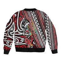Personalised Maori Language Week Sleeve Zip Bomber Jacket Ake Ake Ake Tribal Patterns DT05 - Polynesian Pride