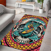 3D Illusion Surfing Skull Aloha Halloween Area Rug Tropical Guitarist Bones Wave DT05 - Polynesian Pride