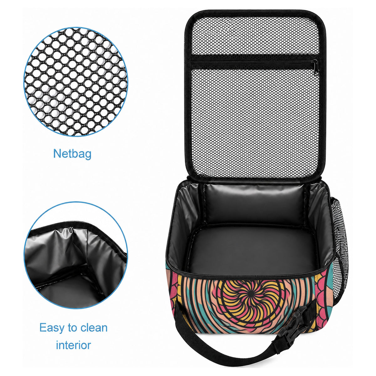 3D Illusion Surfing Skull Aloha Halloween Lunch Bag Tropical Guitarist Bones Wave DT05 - Polynesian Pride