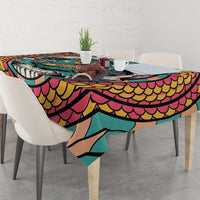 3D Illusion Surfing Skull Aloha Halloween Tablecloth Tropical Guitarist Bones Wave DT05 - Polynesian Pride