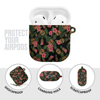 Tropical Calavera Hawaiian AirPods Case Sugar Skull Pineapple Hibiscus Floral DT05 - Polynesian Pride