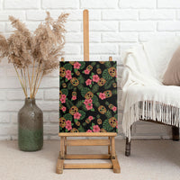 Tropical Calavera Hawaiian Canvas Wall Art Sugar Skull Pineapple Hibiscus Floral DT05 - Polynesian Pride