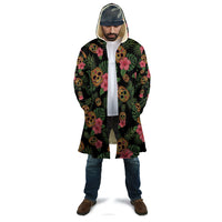Tropical Calavera Hawaiian Cloak Sugar Skull Pineapple Hibiscus Floral DT05 - Polynesian Pride