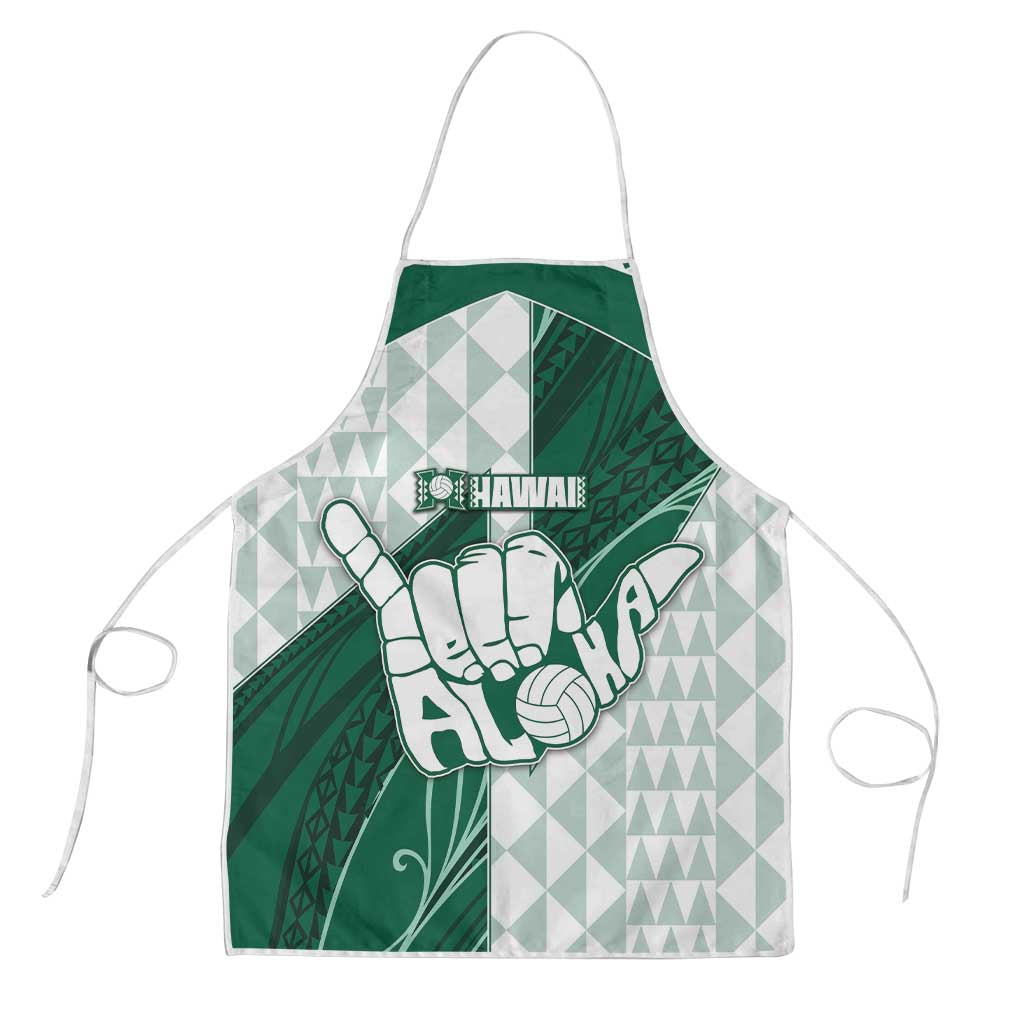 Hawaii Volleyball Apron Shaka Aloha Hand DT05 Green - Polynesian Pride