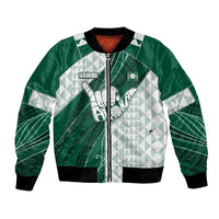Custom Hawaii Volleyball Bomber Jacket Shaka Aloha Hand DT05 Unisex Green - Polynesian Pride