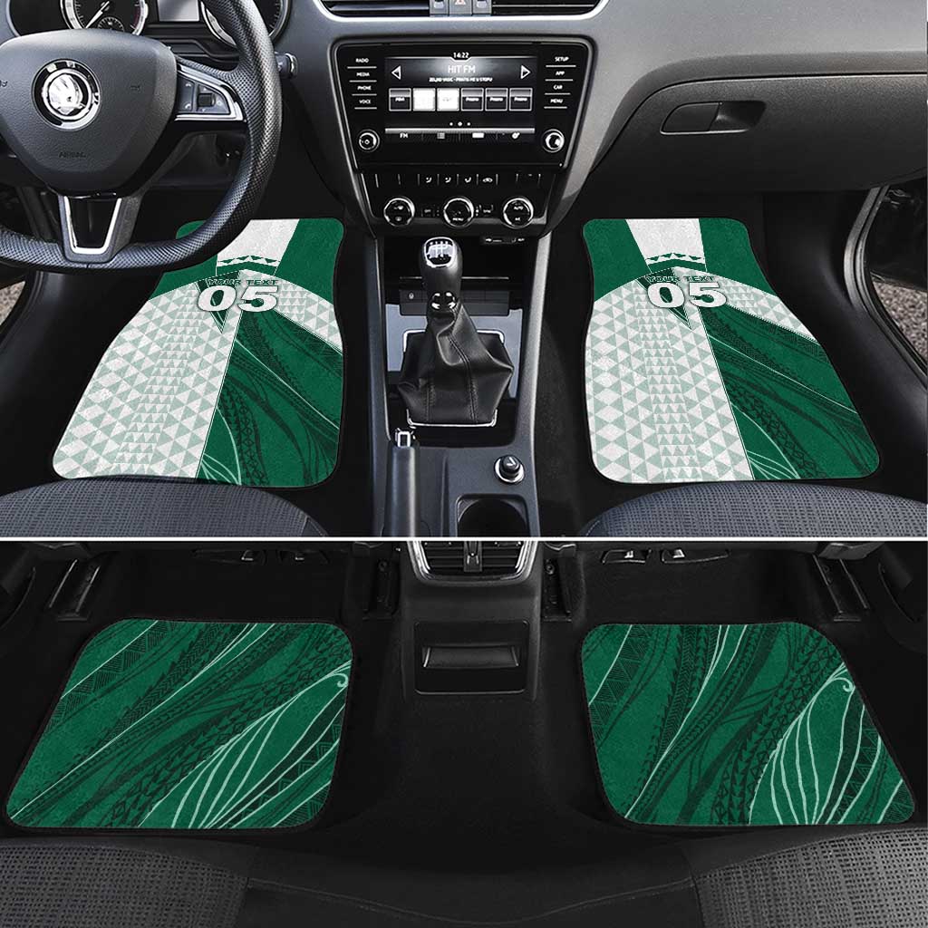 Custom Hawaii Volleyball Car Mats Shaka Aloha Hand DT05 Set 4pcs Green - Polynesian Pride