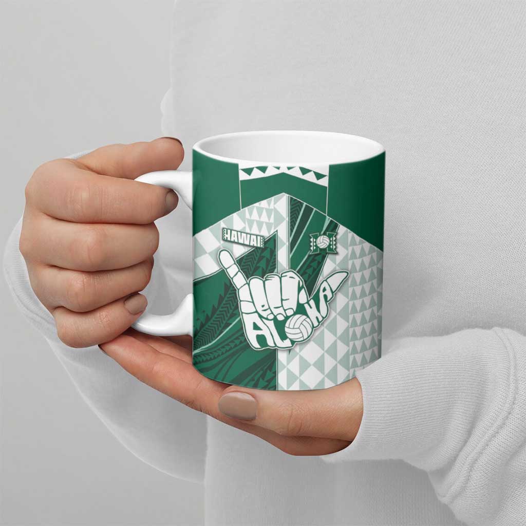 Custom Hawaii Volleyball Ceramic Mug Shaka Aloha Hand DT05 - Polynesian Pride