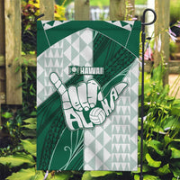 Hawaii Volleyball Garden Flag Shaka Aloha Hand DT05 Garden Flag Green - Polynesian Pride