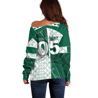Custom Hawaii Volleyball Off Shoulder Sweater Shaka Aloha Hand DT05 - Polynesian Pride