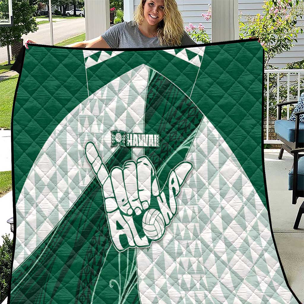 Hawaii Volleyball Quilt Shaka Aloha Hand DT05 Green - Polynesian Pride