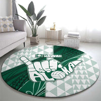 Hawaii Volleyball Round Carpet Shaka Aloha Hand DT05 - Polynesian Pride