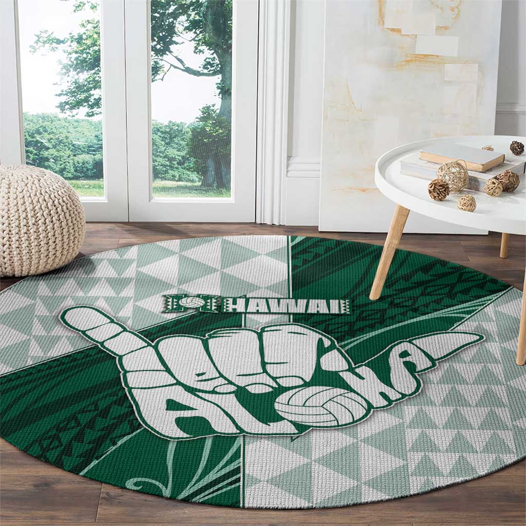 Hawaii Volleyball Round Carpet Shaka Aloha Hand DT05 - Polynesian Pride