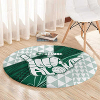 Hawaii Volleyball Round Carpet Shaka Aloha Hand DT05 - Polynesian Pride