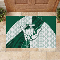 Hawaii Volleyball Rubber Doormat Shaka Aloha Hand DT05 Green - Polynesian Pride