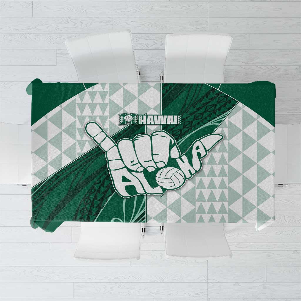 Hawaii Volleyball Tablecloth Shaka Aloha Hand DT05 Green - Polynesian Pride