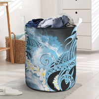 Piko Hawaiian Laundry Basket Blue Galaxy Spiral Plumeria Tribal Patterns DT05 Blue - Polynesian Pride