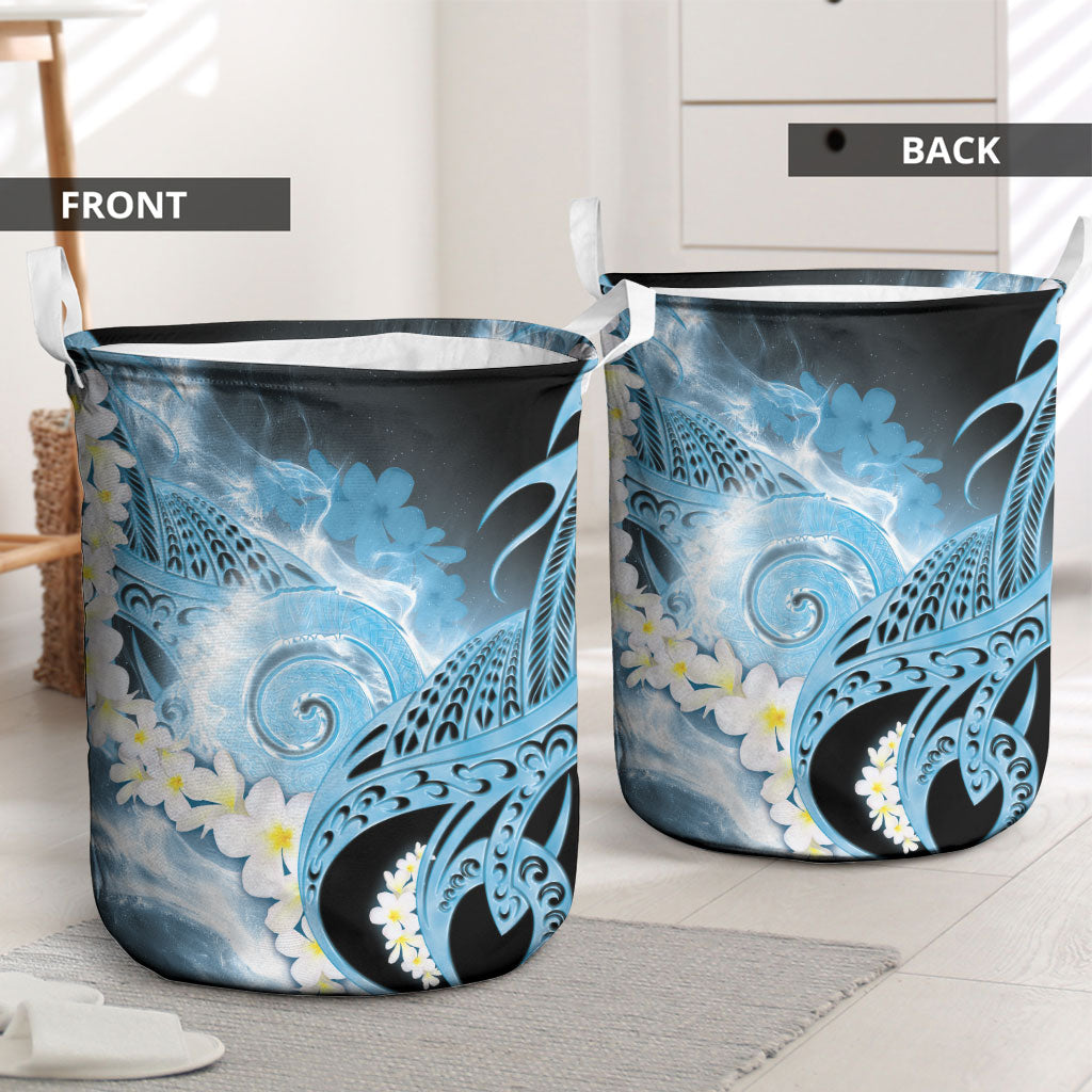 Piko Hawaiian Laundry Basket Blue Galaxy Spiral Plumeria Tribal Patterns DT05 - Polynesian Pride