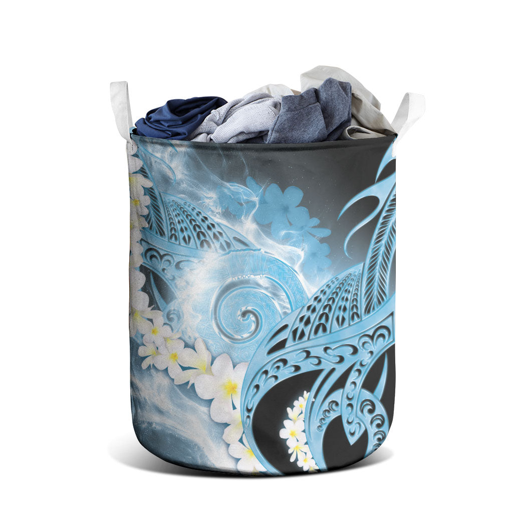 Piko Hawaiian Laundry Basket Blue Galaxy Spiral Plumeria Tribal Patterns DT05 - Polynesian Pride