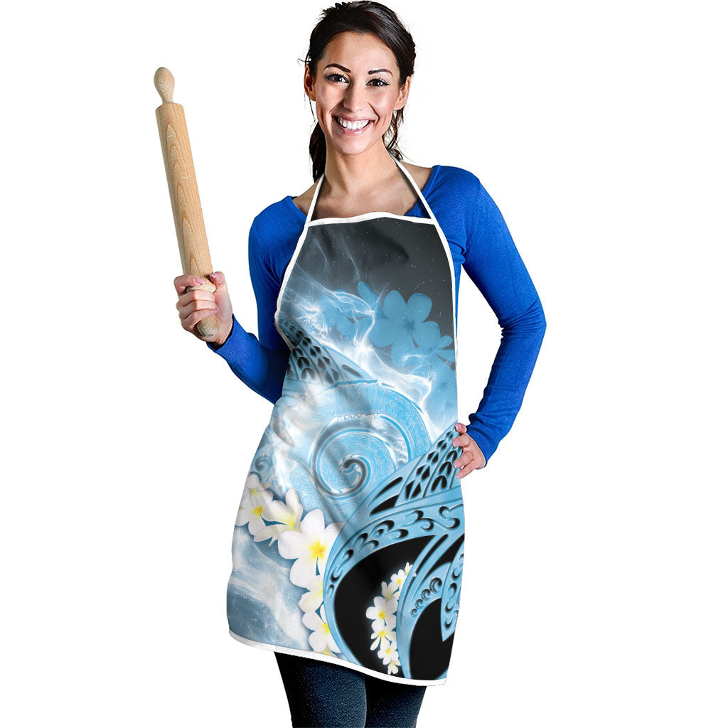 Piko Hawaiian Apron Blue Galaxy Spiral Plumeria Tribal Patterns DT05 - Polynesian Pride