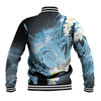 Piko Hawaiian Baseball Jacket Blue Galaxy Spiral Plumeria Tribal Patterns DT05 - Polynesian Pride