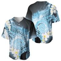 Piko Hawaiian Baseball Jersey Blue Galaxy Spiral Plumeria Tribal Patterns DT05 - Polynesian Pride