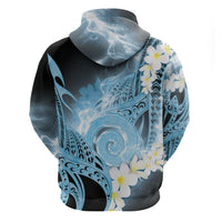 Piko Hawaiian Hoodie Blue Galaxy Spiral Plumeria Tribal Patterns DT05 - Polynesian Pride