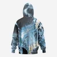 Piko Hawaiian Hoodie Blue Galaxy Spiral Plumeria Tribal Patterns DT05 - Polynesian Pride
