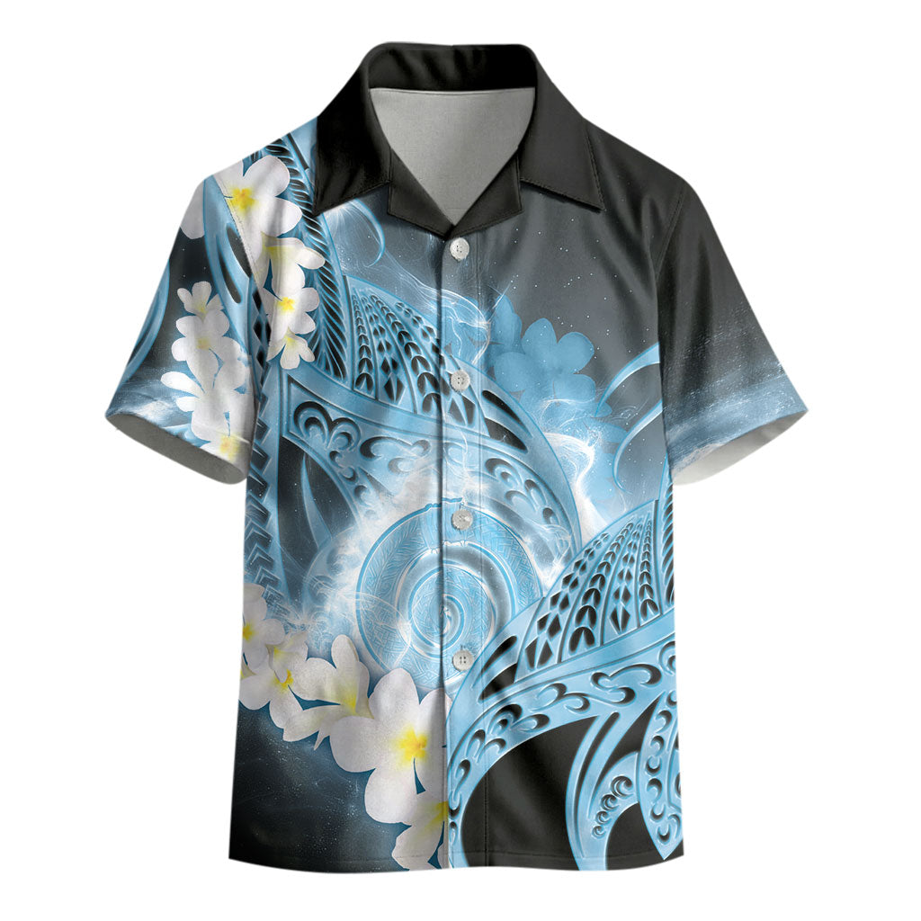 Piko Hawaiian Kid Hawaiian Shirt Blue Galaxy Spiral Plumeria