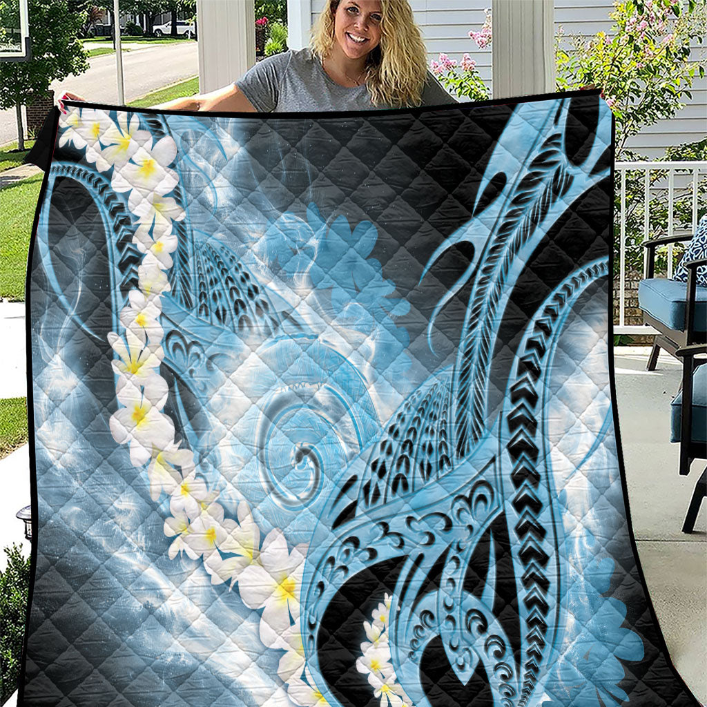 Piko Hawaiian Quilt Blue Galaxy Spiral Plumeria Tribal Patterns DT05 Blue - Polynesian Pride