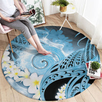 Piko Hawaiian Round Carpet Blue Galaxy Spiral Plumeria Tribal Patterns DT05 - Polynesian Pride