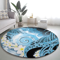 Piko Hawaiian Round Carpet Blue Galaxy Spiral Plumeria Tribal Patterns DT05 - Polynesian Pride