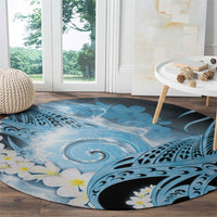 Piko Hawaiian Round Carpet Blue Galaxy Spiral Plumeria Tribal Patterns DT05 - Polynesian Pride