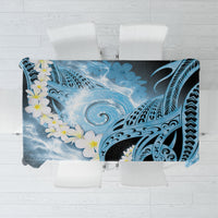 Piko Hawaiian Tablecloth Blue Galaxy Spiral Plumeria Tribal Patterns DT05 Blue - Polynesian Pride