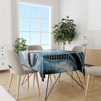Piko Hawaiian Tablecloth Blue Galaxy Spiral Plumeria Tribal Patterns DT05 - Polynesian Pride