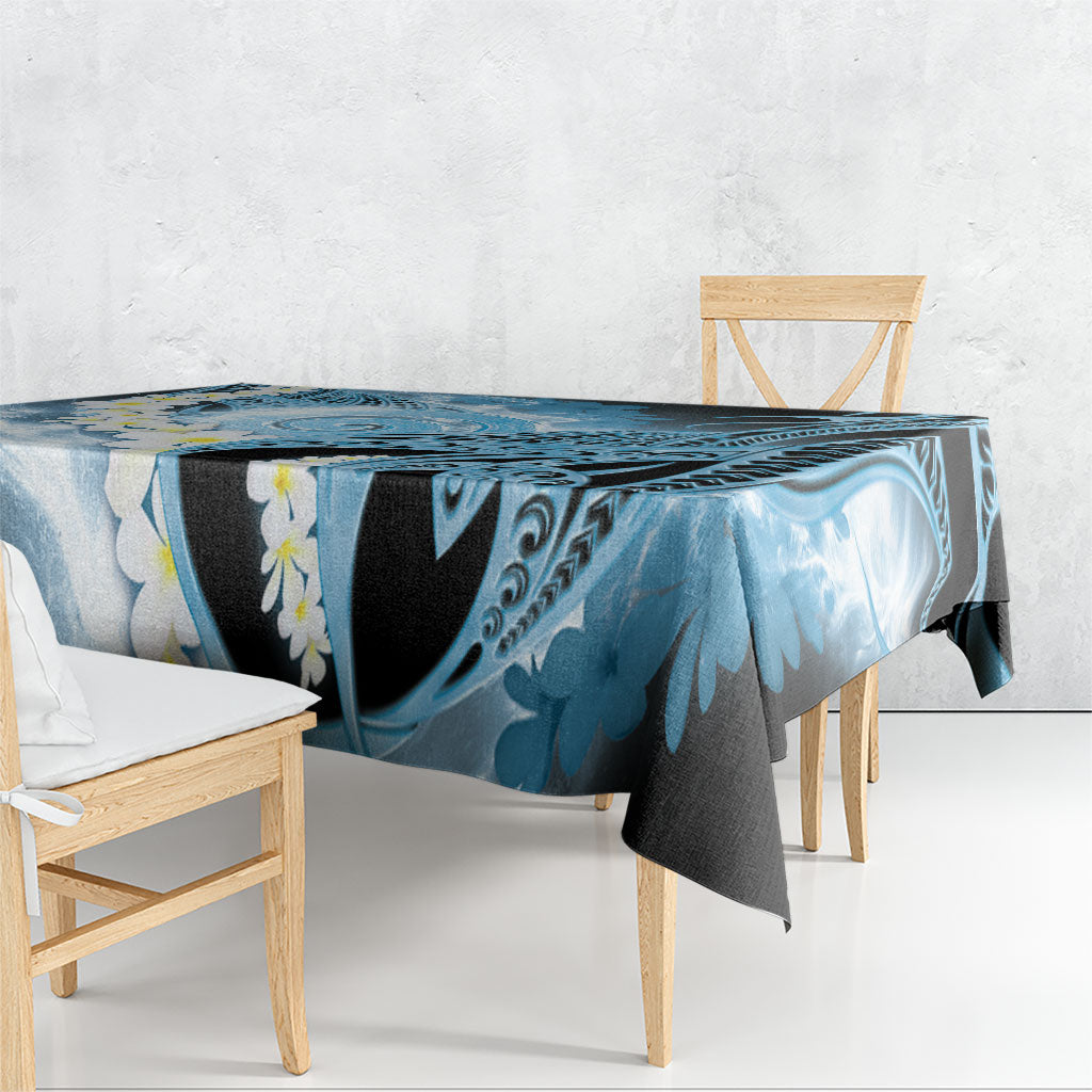 Piko Hawaiian Tablecloth Blue Galaxy Spiral Plumeria Tribal Patterns DT05 - Polynesian Pride