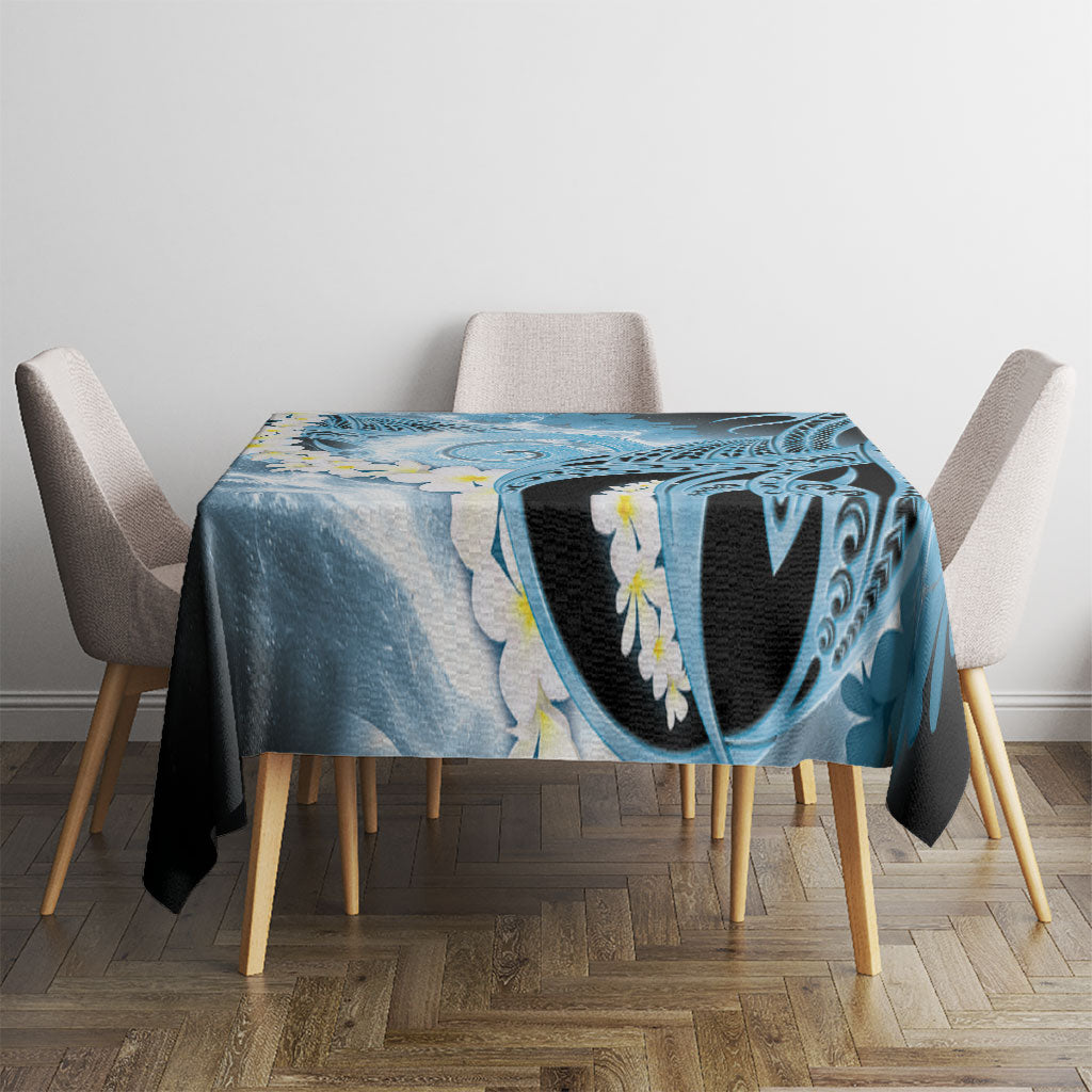 Piko Hawaiian Tablecloth Blue Galaxy Spiral Plumeria Tribal Patterns DT05 - Polynesian Pride