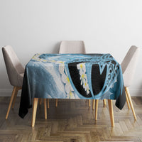 Piko Hawaiian Tablecloth Blue Galaxy Spiral Plumeria Tribal Patterns DT05 - Polynesian Pride