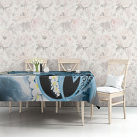 Piko Hawaiian Tablecloth Blue Galaxy Spiral Plumeria Tribal Patterns DT05 - Polynesian Pride