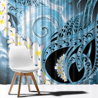 Piko Hawaiian Window Curtain Blue Galaxy Spiral Plumeria Tribal Patterns DT05 - Polynesian Pride