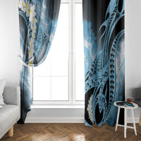 Piko Hawaiian Window Curtain Blue Galaxy Spiral Plumeria Tribal Patterns DT05 - Polynesian Pride