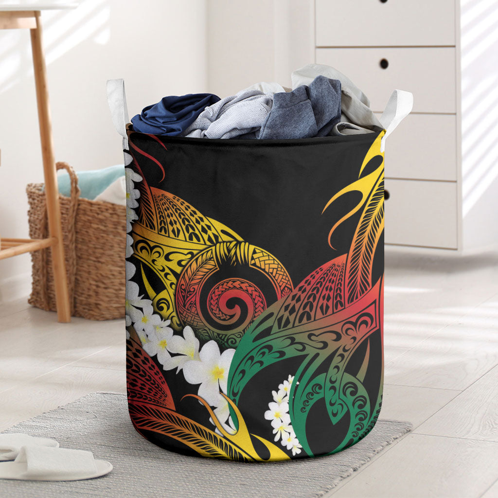Piko Hawaiian Laundry Basket Gradient Spiral Plumeria Tribal Patterns DT05 Multicolor - Polynesian Pride