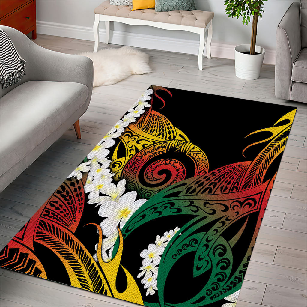 Piko Hawaiian Area Rug Gradient Spiral Plumeria Tribal Patterns DT05 - Polynesian Pride