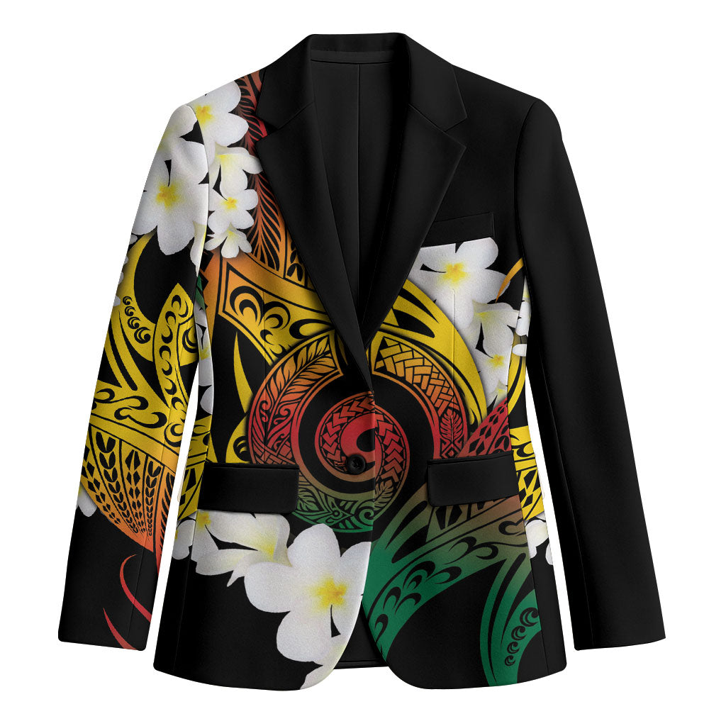 Piko Hawaiian Blazer Gradient Spiral Plumeria Tribal Patterns DT05 Unisex Multicolor - Polynesian Pride